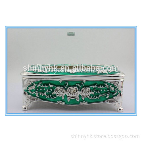 Factory direct selling tissue box art and craft holder rectangular green colour